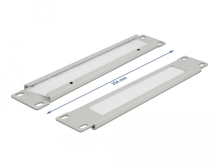 Delock 10″ Kabelmanagement borstelstrip 1 U grijs - Delock