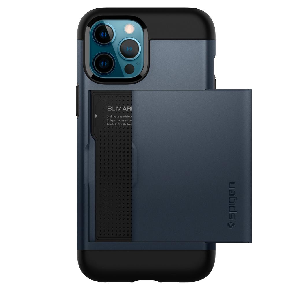 Slim Armor CS Backcover iPhone 12 Pro Max - Metal Slate - Donkerblauw / Da - Spigen