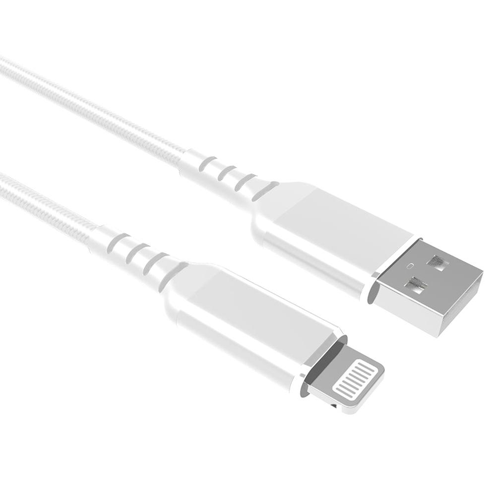 hoek Vochtig grijnzend USB A naar Lightning kabel - 2.0 - 1 meter - Extra: MFI gecertificeerd  Aansluiting 1: USB A male, Aansluiting 2: Lightning male, Lengte: 1 meter.
