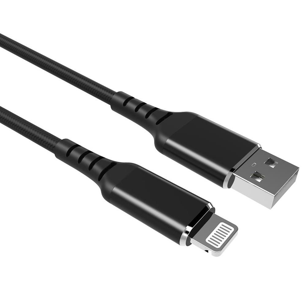 vasthouden taart buis USB A naar Lightning kabel - 2.0 - 0.5 meter - Aansluiting 1: USB A male  Aansluiting 2: Lightning male Kleur: Zwart Lengte: 0.5 meter