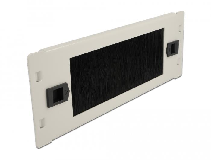 Delock 10″ Kabelmanagement borstelstrip zonder gereedschap 2 U grijs - Delock