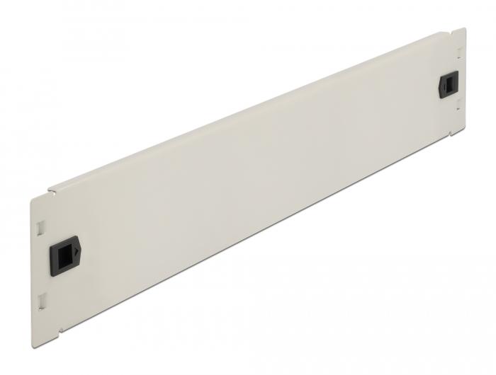 Delock 19″ netwerkskast-blindafdekking zonder gereedschap 2 HE grijs - Delock