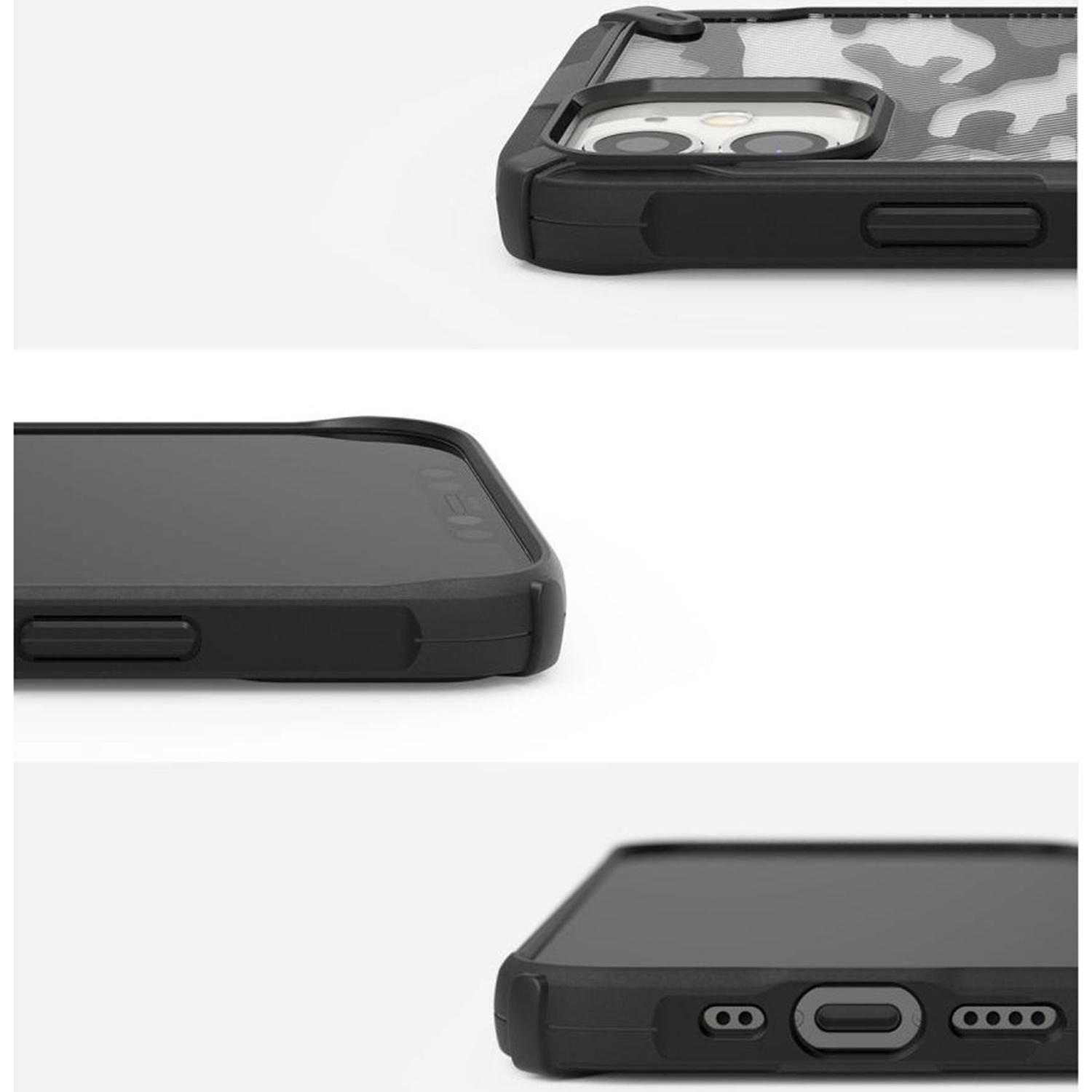 metalen krant gebouw Fusion X Backcover iPhone 12 Mini - Camo Zwart - Camo Black - Voorzie uw  telefoon van een stoer jasje in één handomdraai! Het hoesje is gemaakt van  stevig kunststof, heeft schokabsorberende