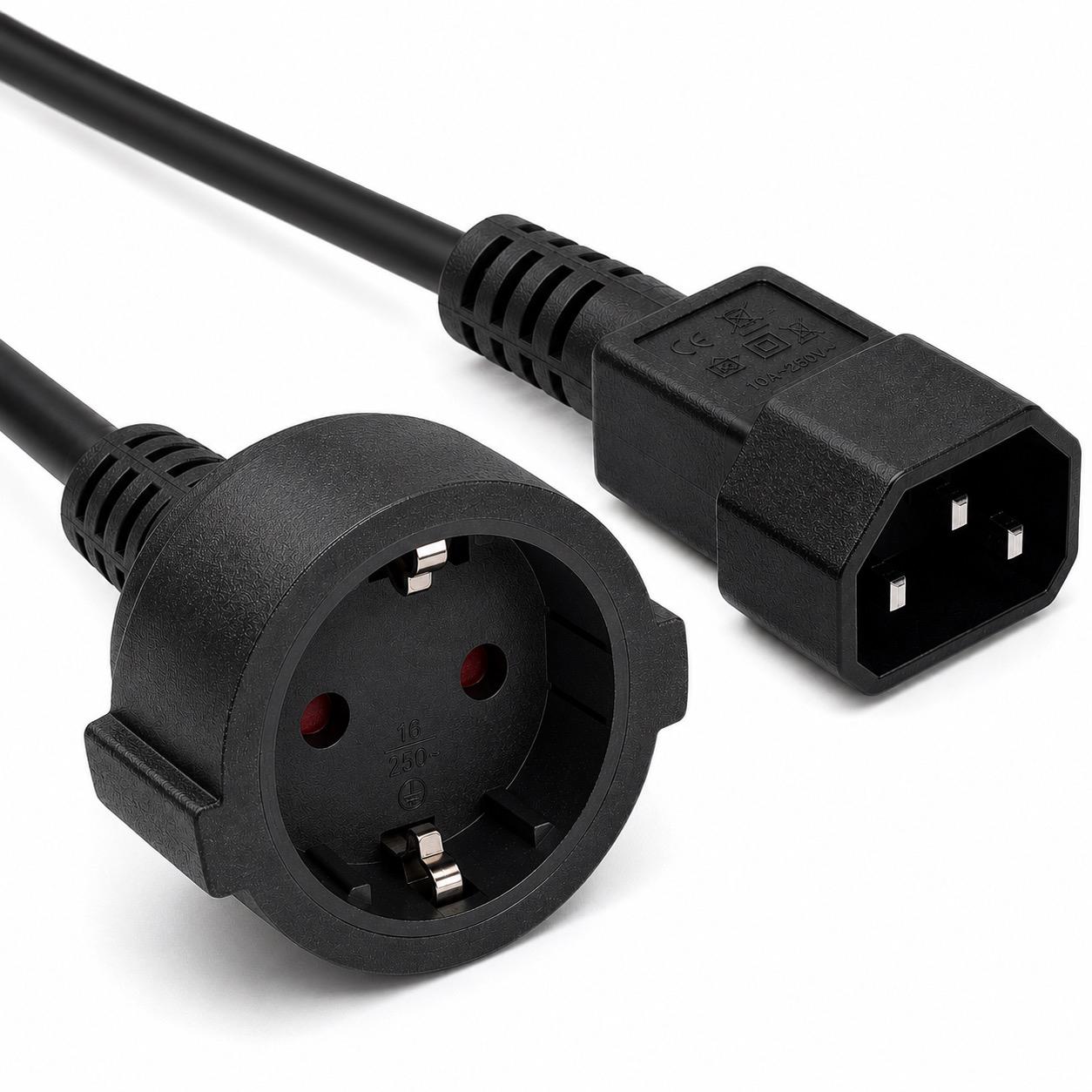 Apparaatsnoer C14 naar Schuko - Allteq