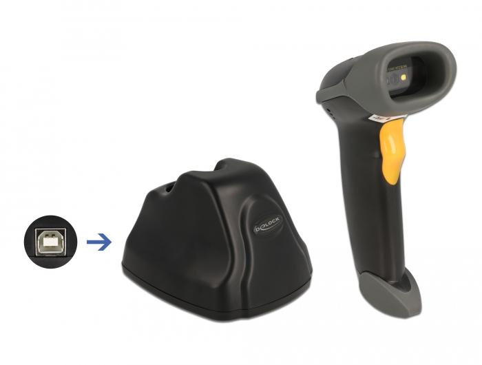 Delock 2,4 GHz Barcodescanner 1D en 2D met laadstation - Delock