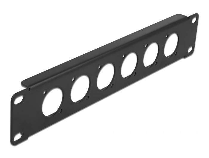 Delock 10″ D-Type Patch Panel 6-poorts zwart - Delock