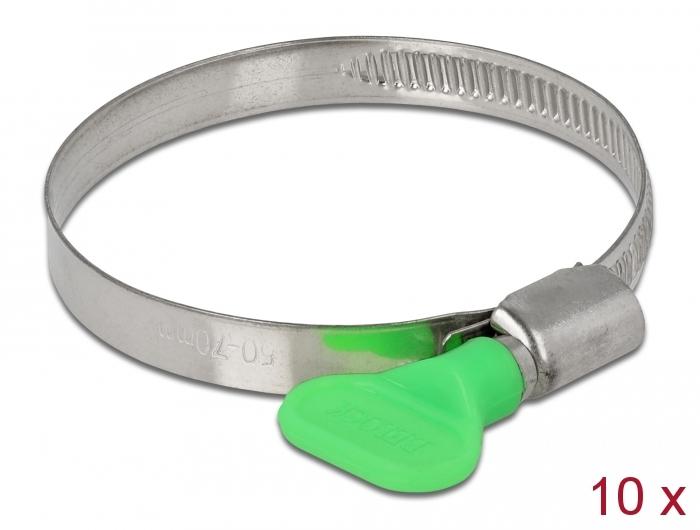 Delock slangenklem met vlindermoer 50 - 70 mm 10 stuks - Delock