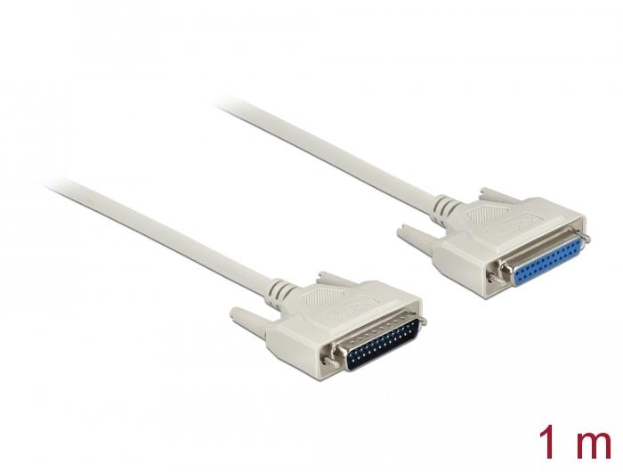 Delock Seriële kabel D-Sub 25 Stekker op Bus 1 m - Delock