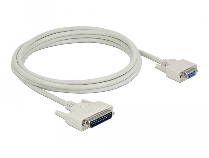 Delock Seriële Kabel D-Sub 25 Stekker naar D-Sub 9 Aansluiting 3 m - Delock