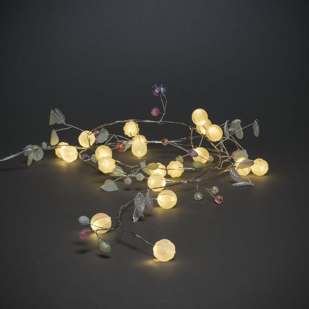 Lichtsnoer - led kerstverlichting binnen - 20 lampjes - 1.5 meter - warm wit - 3x AA