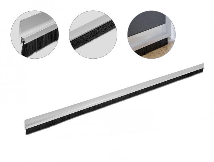 Delock borstelstrip 20 mm met aluminiumprofiel recht - lengte 1 m - Delock