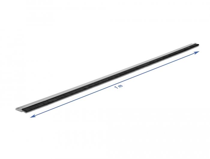 Delock borstelstrip 20 mm met aluminiumprofiel recht - lengte 1 m - Delock