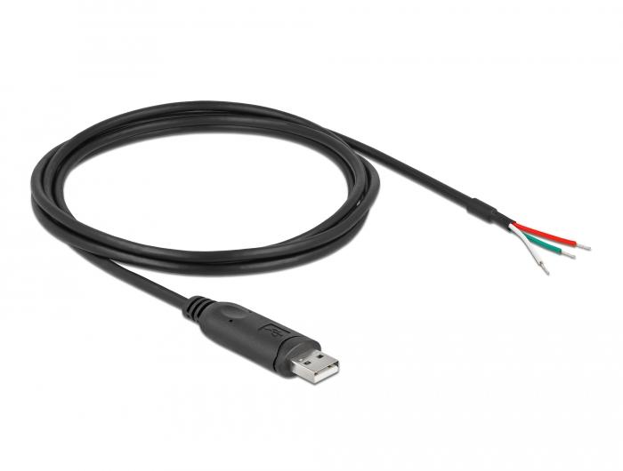 Delock Adapterkabel USB 2.0 Type-A naar serieel RS-232 met 3 open kabels - Delock