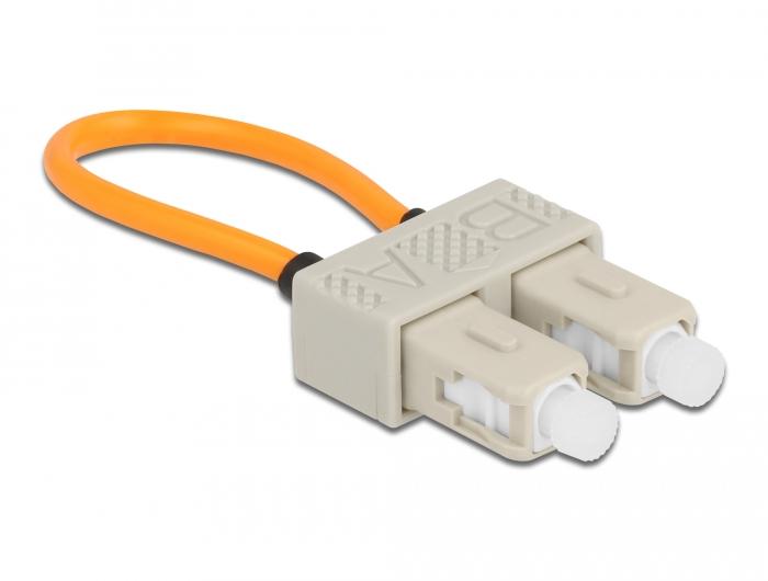 Delock LWL Loopback Adapter SC / OM1 Multimode beige - Delock