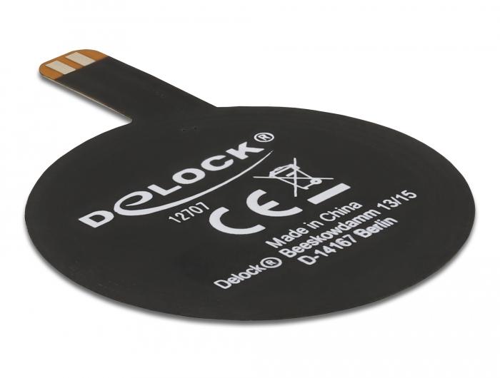 Delock NFC 13,56 MHz Antenne SMT FPC rond intern zwart zelfklevend - Delock