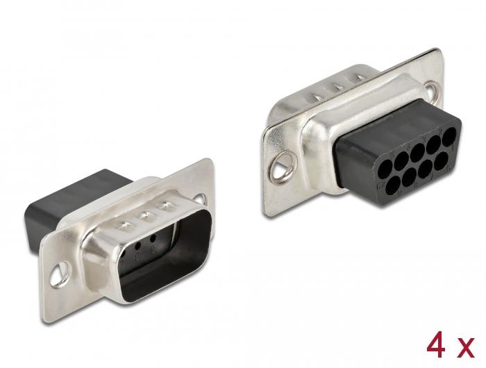 Delock D-Sub 9-polige krimpconnector, Metaal, 4 stuks - Delock
