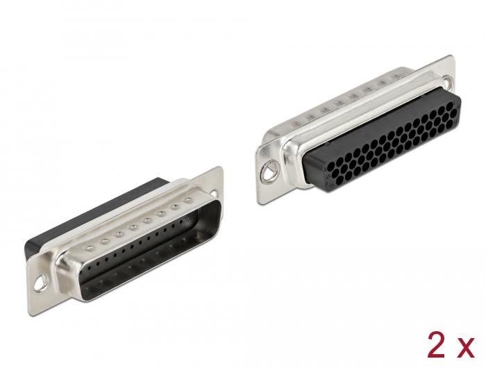 Delock D-Sub HD 44-polige krimpconnector, metaal, 2 stuks - Delock
