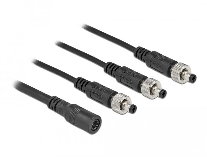 Delock DC-verdelerkabel 5,5 x 2,1 mm 1 x bus naar 3 x stekker geschroefd - Delock