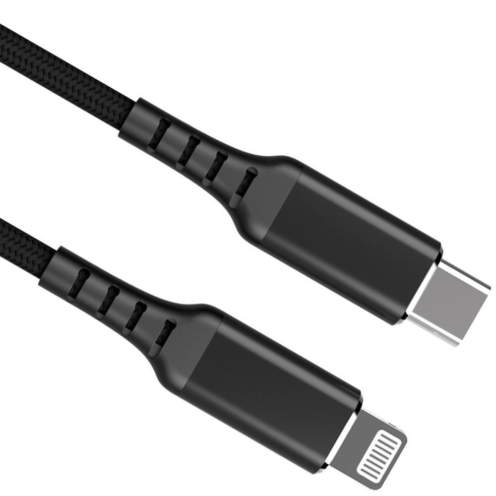 USB C naar Lightning kabel - 1: USB C male Aansluiting 2: Lightning male Kleur: Zwart Lengte: 3 meter