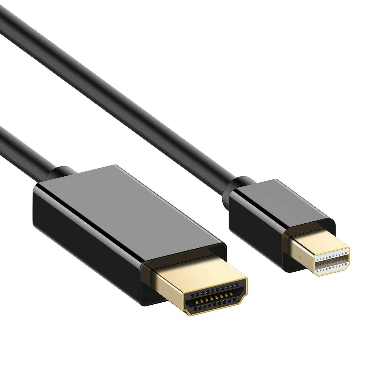 Gelijkmatig Leger Messing Mini DisplayPort naar HDMI Kabel - Versie: 1.1 - 3840 x 2160 (60Hz)  Aansluiting 1: Mini DisplayPort Male, Aansluiting 2: HDMI Male, Lengte: 1  meter.