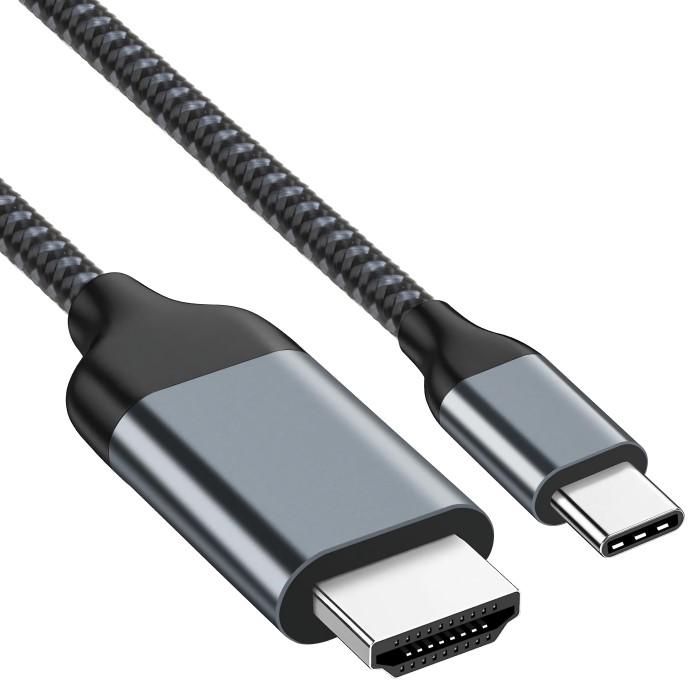 zuiger zoeken vrije tijd USB C naar HDMI kabel - USB 3.1 - Versie: USB 3.1 Aansluiting 1: USB C  male, Aansluiting 2: HDMI male, Max. resolutie: 4K@60Hz, Lengte: 2 meter  Extra: Gevlochten mantel