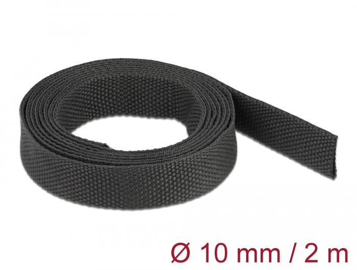 Delock Geweven krimpkous 2 m x 10 mm Krimpverhouding 2:1 zwart - Delock