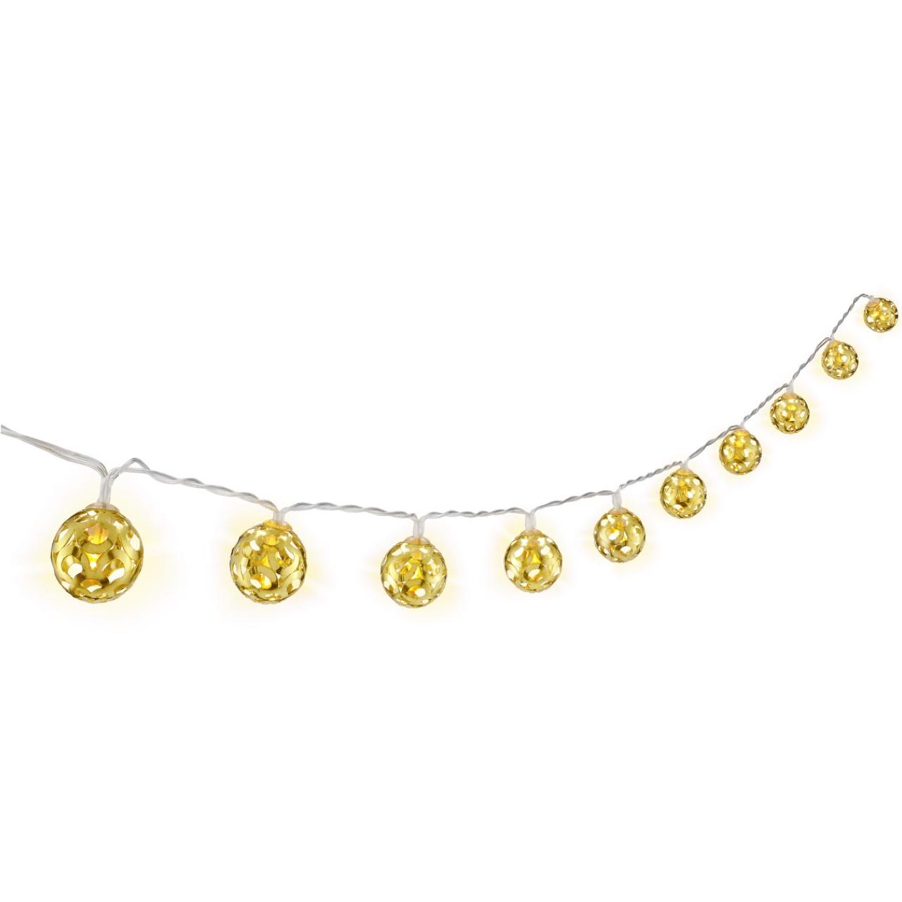 Lichtketting - led kerstverlichting binnen - 10 lampjes - 1.3 meter - warm wit - 2x AA