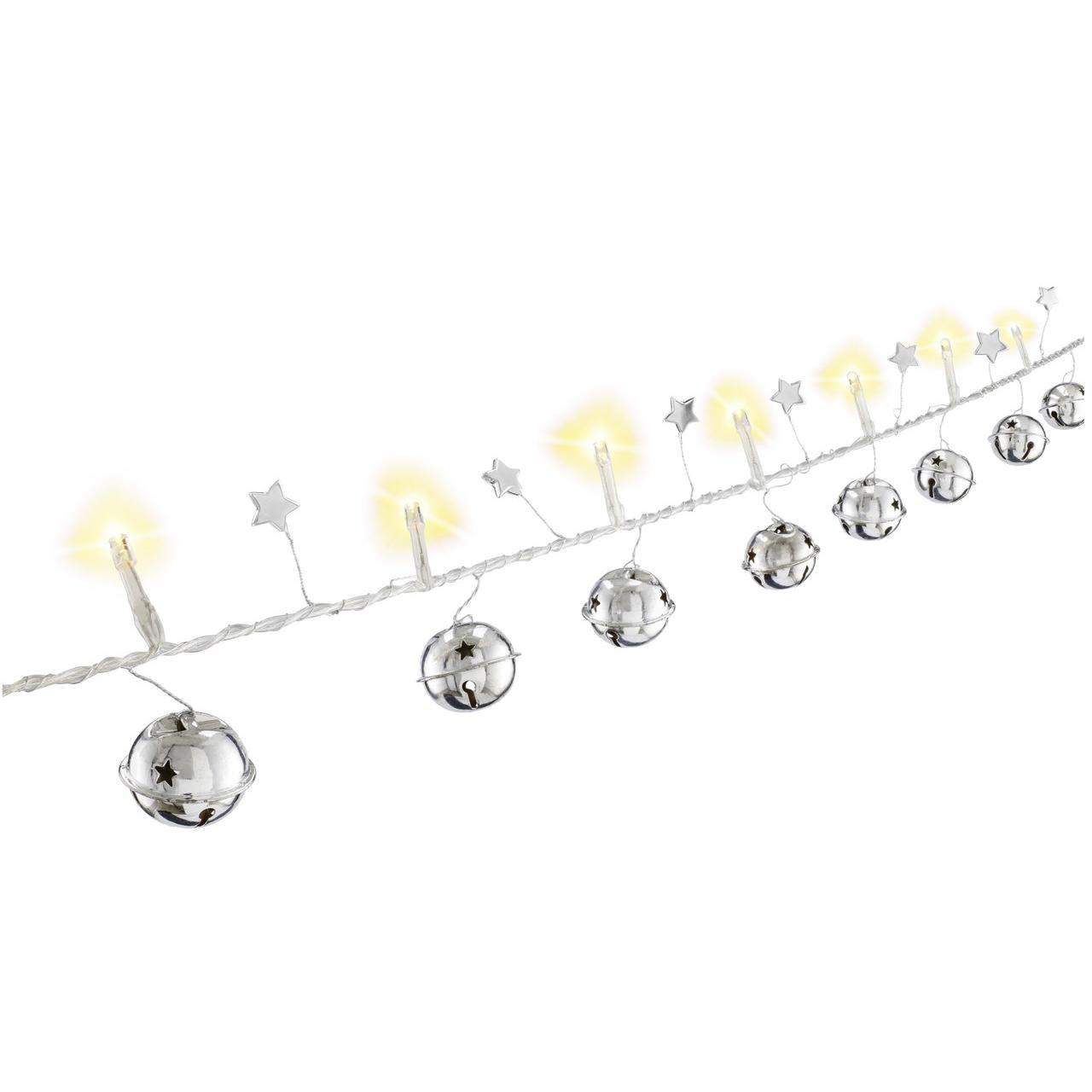 Lichtketting - led kerstverlichting binnen - 10 lampjes - 1.3 meter - warm wit - 2x AA