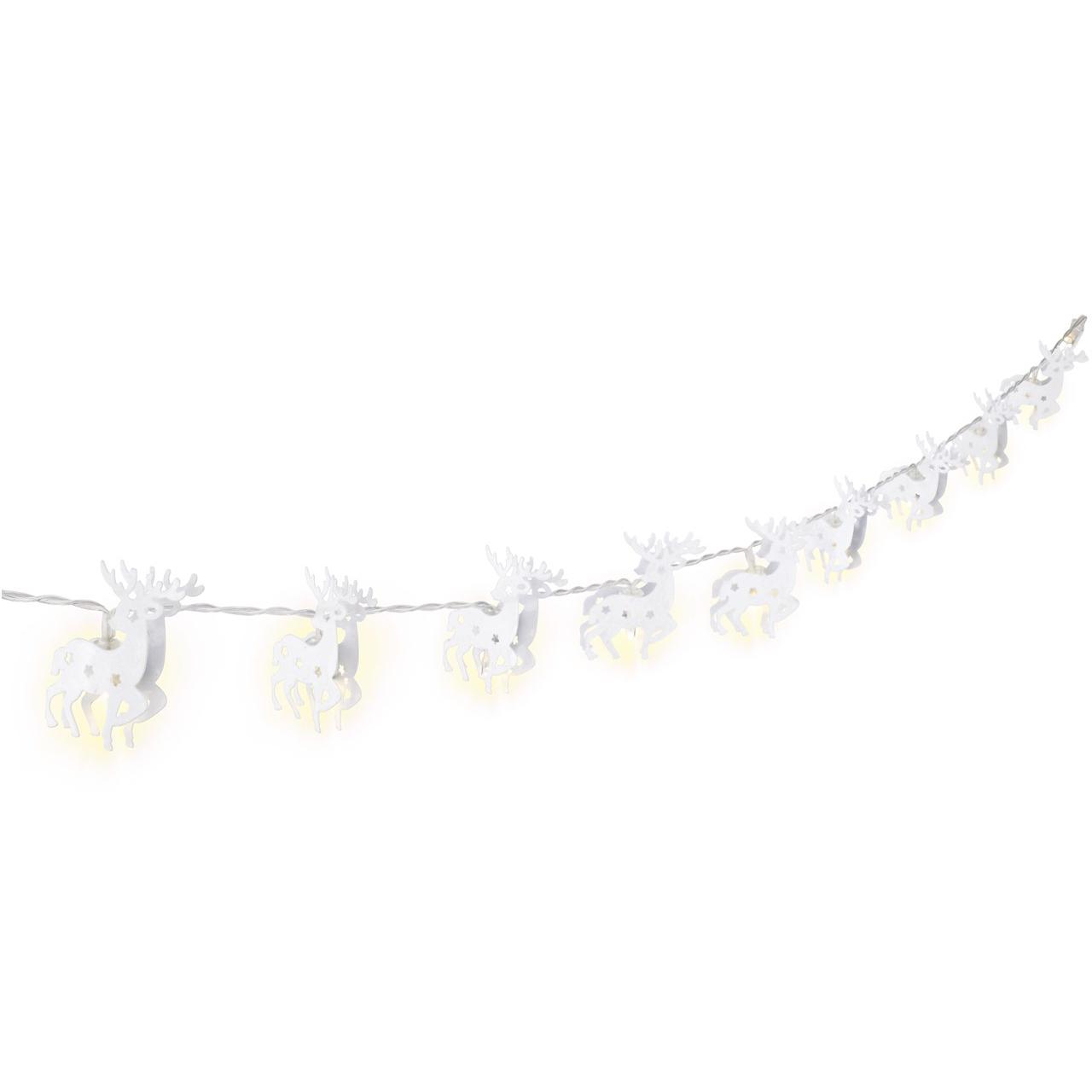 Lichtketting - led kerstverlichting binnen - 10 lampjes - 1.3 meter - warm wit - 2x AA