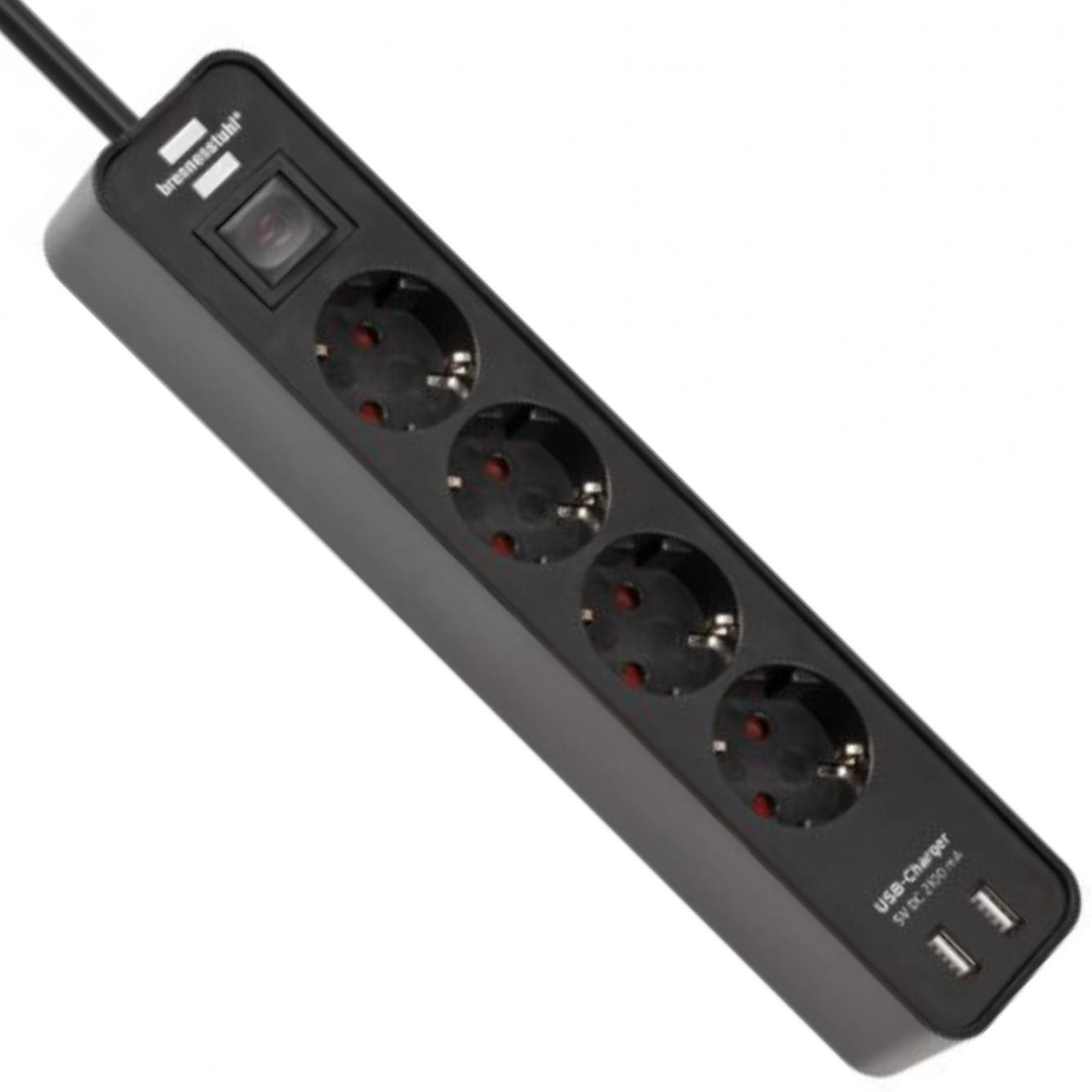 4-voudige stekkerdoos met 2 USB-poorten - Brennenstuhl
