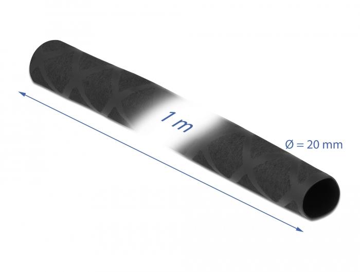 Delock Krimpkous X-patroon Antislip 1 m x 20 mm Zwart - Delock
