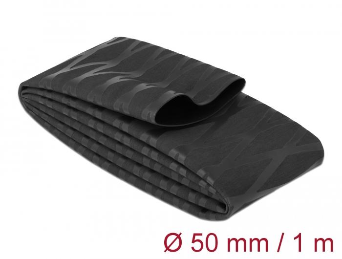 Delock krimpkous X-patroon antislip 1 m x 50 mm zwart - Delock