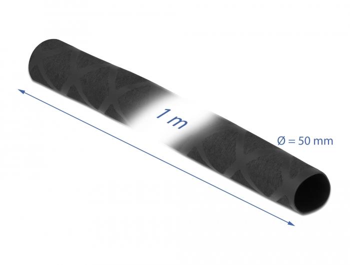 Delock krimpkous X-patroon antislip 1 m x 50 mm zwart - Delock