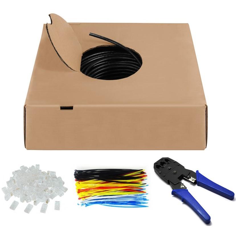 Cat 6 UTP netwerkkabel set - Allteq - Rol - Krimptang
