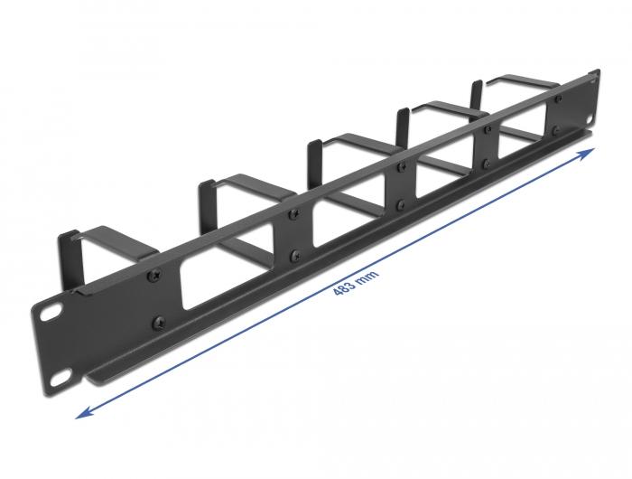 Delock 19″ Kabelmanagement-Patchpaneel met 4 openingen en 5 beugels 1 - Delock