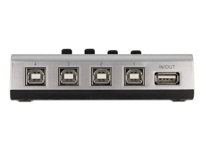 Delock schakelt USB 2.0 met 4 x Type-B-aansluiting op 1 x Type-A-aansluiting handmatig - Delock