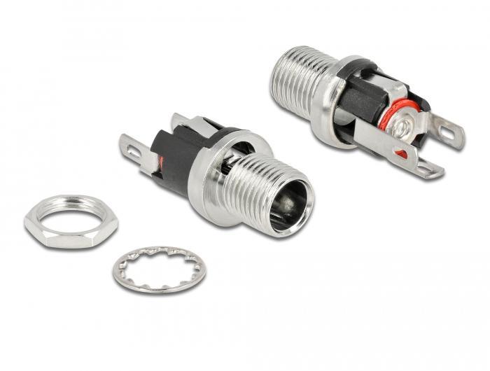 Delock Stekker DC 5,5 x 2,1 x 12,0 mm Bus voor inbouw, Soldeeruitvoering - Delock