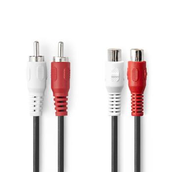 Stereo-Audiokabel 2x RCA Male 2x RCA Female Vernikkeld 10.0 m - Nedis
