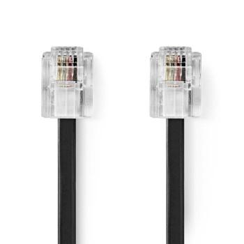 Telecomkabel RJ11 Male RJ11 Male 10.0 m Kabel design: Plat Goud - Nedis