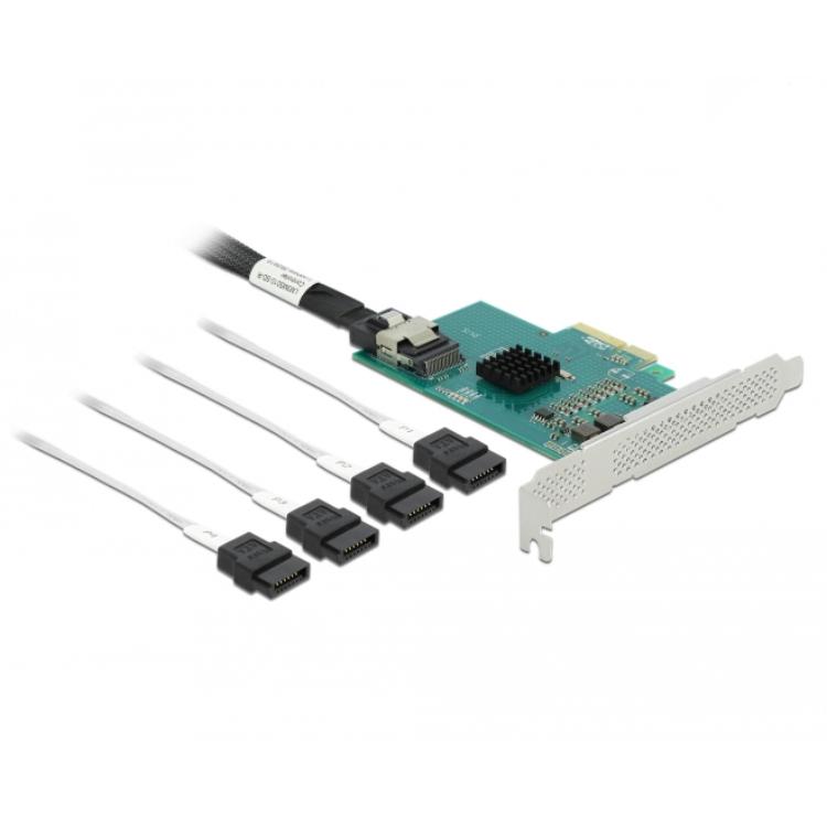 Delock PCI Express-kaart voor 4 x SATA 6 Gb/s RAID en HyperDuo - Low Profile - Delock