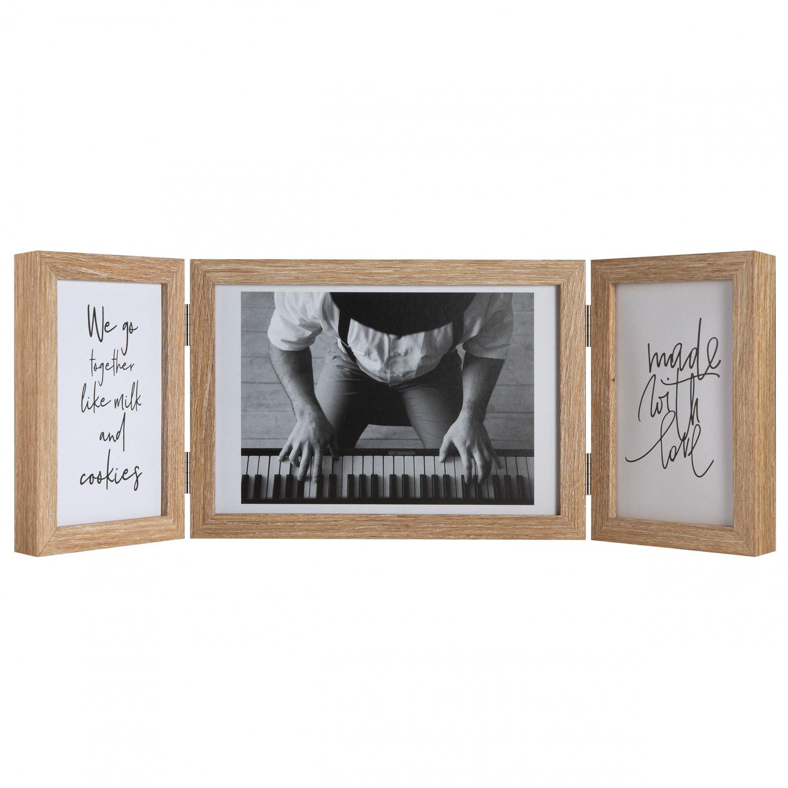 PIANO Triple photoframe 3x 10x15 cm. natural oak - Henzo