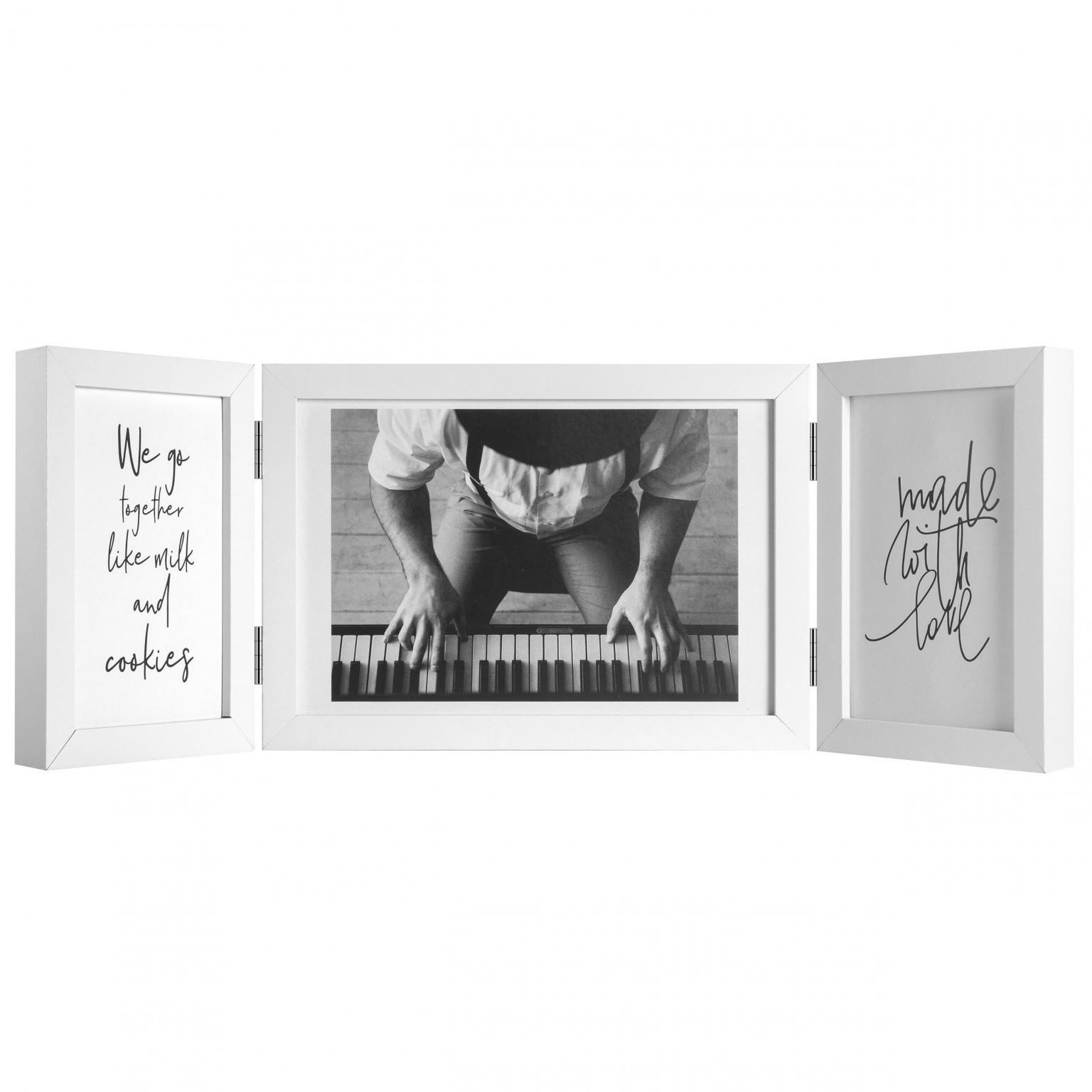 PIANO Triple photoframe 3x 10x15 cm. white