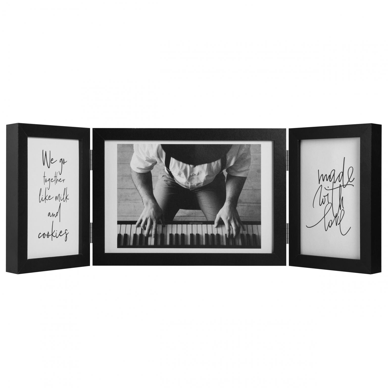 PIANO Triple photoframe 3x 10x15 cm. black