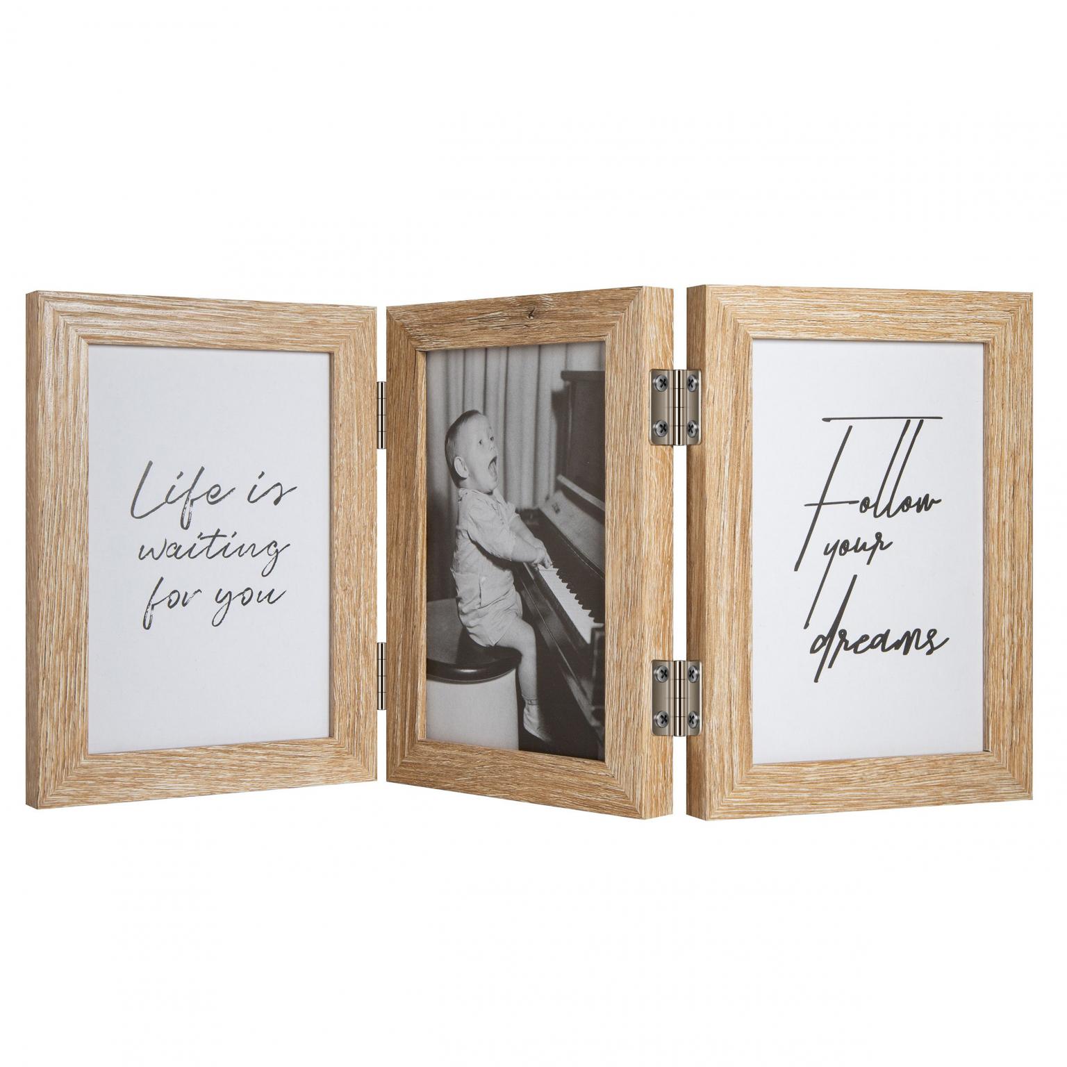 PIANO photoframe 3x 10x15 natural oak