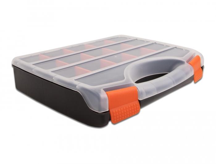 Delock sorteerbox met 17 vakken 320 x 255 x 60 mm oranje/zwart - Delock