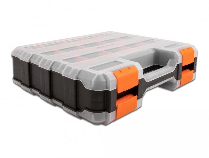Delock sorteerkoffer met 34 vakken 320 x 270 x 80 mm oranje / zwart - Delock