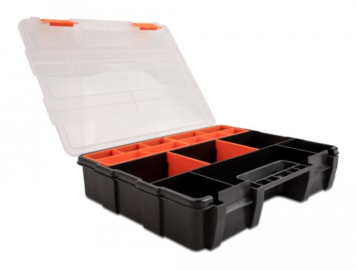 Delock sorteerkoffer met 21 vakken 290 x 220 x 60 mm oranje/zwart - Delock