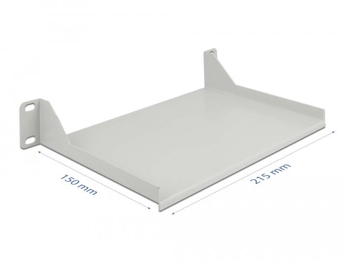 Delock 10″ plank voor netwerk-rack 1 HE grijs - Delock
