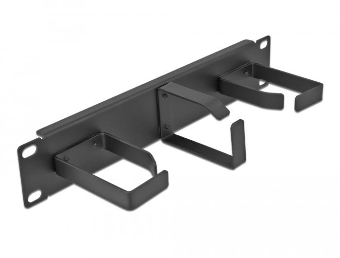Delock 10″ Patchpaneel voor kabelmanagement met 3 metalen beugels (2 x horizontaal - Delock