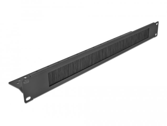 Delock 19″ kabelstrip 1 HE zwart